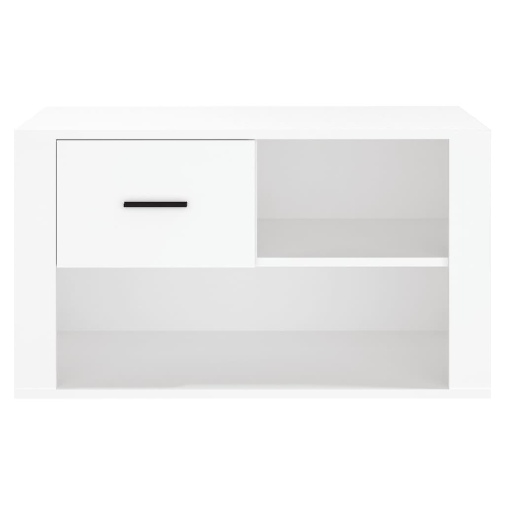 Shoe Cabinet White 80x35x45 cm Engineered Wood - Bargainia.com - 