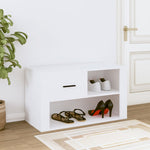 Shoe Cabinet White 80x35x45 cm Engineered Wood - Bargainia.com - 