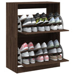 Shoe Cabinet with 2 Flip - Drawers Brown Oak 80x42x108 cm - Bargainia.com - 