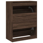 Shoe Cabinet with 2 Flip - Drawers Brown Oak 80x42x108 cm - Bargainia.com - 