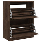 Shoe Cabinet with 2 Flip - Drawers Brown Oak 80x42x108 cm - Bargainia.com - 