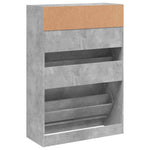Shoe Cabinet with 2 Flip - Drawers Concrete Grey 80x34x116 cm - Bargainia.com - 