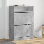 Shoe Cabinet with 2 Flip - Drawers Concrete Grey 80x34x116 cm - Bargainia.com - 