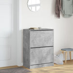 Shoe Cabinet with 2 Flip - Drawers Concrete Grey 80x42x108 cm - Bargainia.com - 