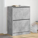 Shoe Cabinet with 2 Flip - Drawers Concrete Grey 80x42x108 cm - Bargainia.com - 