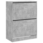 Shoe Cabinet with 2 Flip - Drawers Concrete Grey 80x42x108 cm - Bargainia.com - 