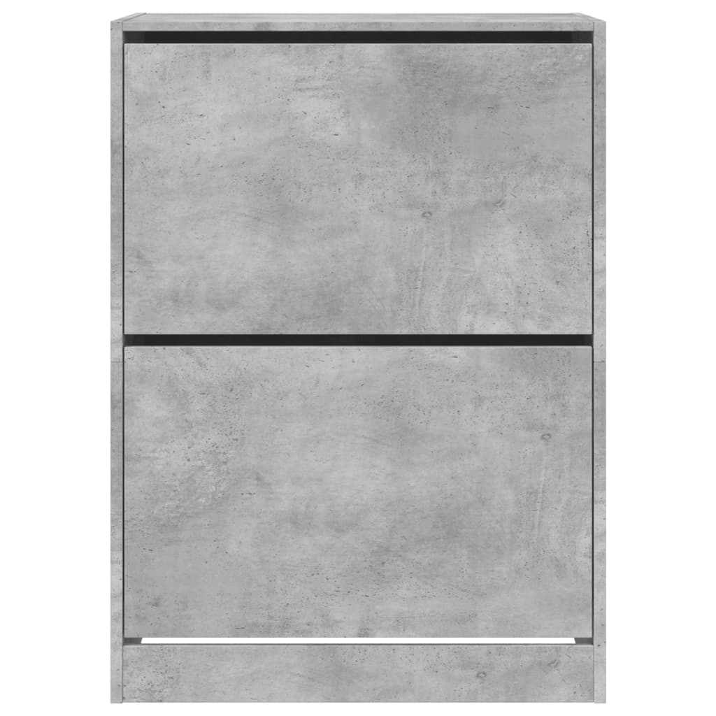 Shoe Cabinet with 2 Flip - Drawers Concrete Grey 80x42x108 cm - Bargainia.com - 