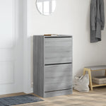 Shoe Cabinet with 2 Flip - Drawers Grey Sonoma 60x42x108 cm - Bargainia.com - 