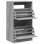 Shoe Cabinet with 2 Flip - Drawers Grey Sonoma 60x42x108 cm - Bargainia.com - 