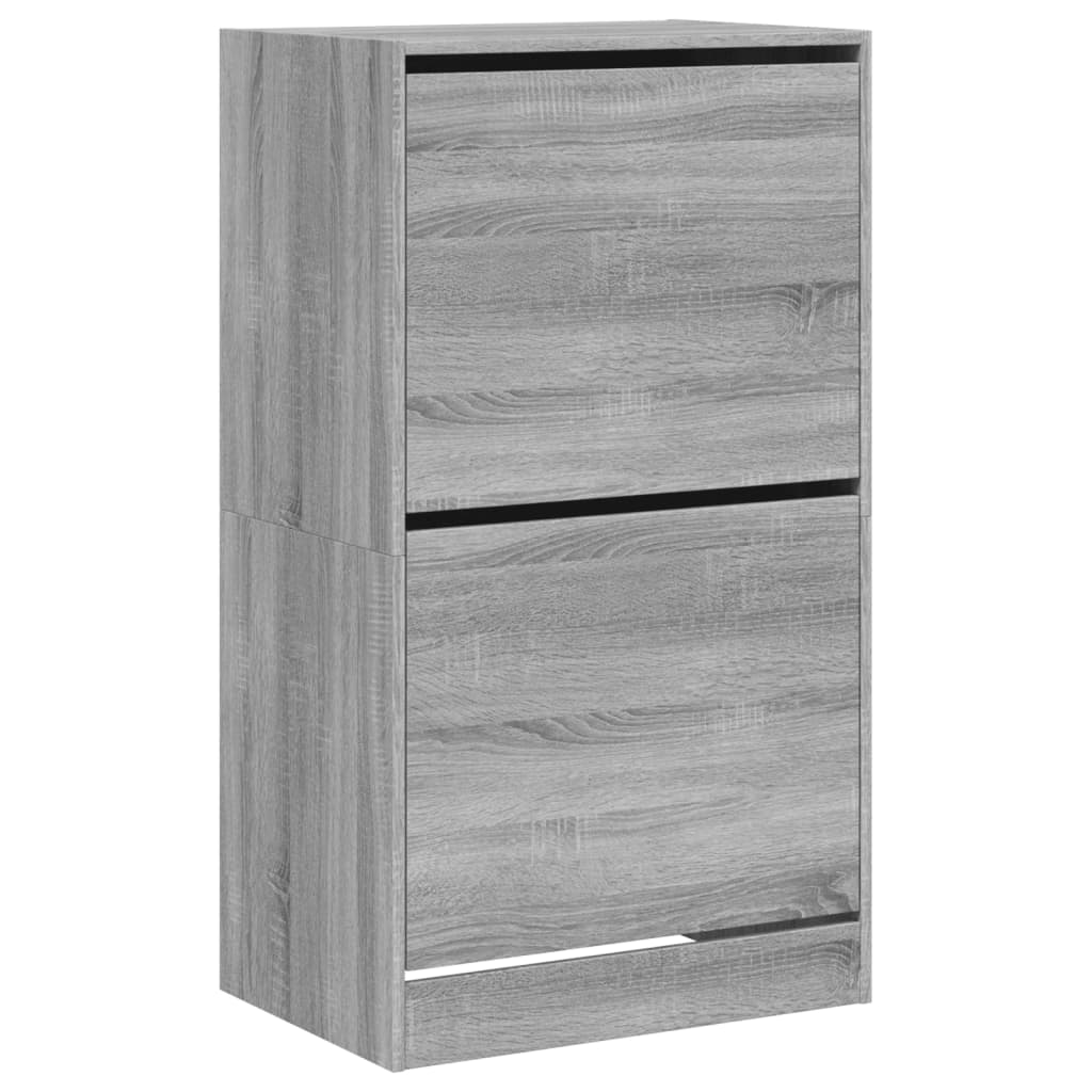 Shoe Cabinet with 2 Flip - Drawers Grey Sonoma 60x42x108 cm - Bargainia.com - 