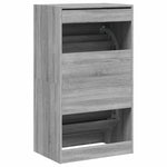 Shoe Cabinet with 2 Flip - Drawers Grey Sonoma 60x42x108 cm - Bargainia.com - 
