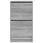 Shoe Cabinet with 2 Flip - Drawers Grey Sonoma 60x42x108 cm - Bargainia.com - 