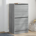 Shoe Cabinet with 2 Flip - Drawers Grey Sonoma 60x42x108 cm - Bargainia.com - 