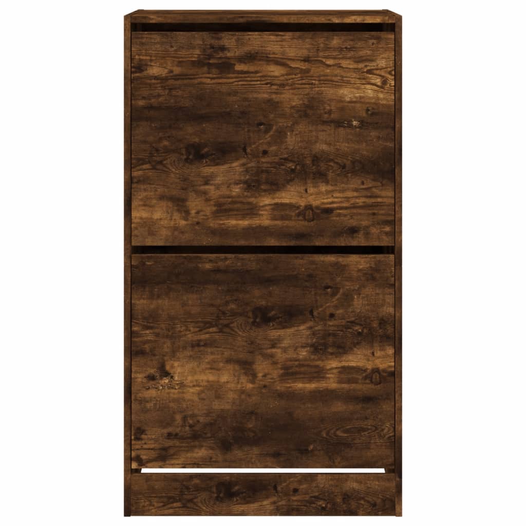 Shoe Cabinet with 2 Flip - Drawers Smoked Oak 60x42x108 cm - Bargainia.com - 