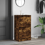 Shoe Cabinet with 2 Flip - Drawers Smoked Oak 60x42x108 cm - Bargainia.com - 