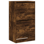 Shoe Cabinet with 2 Flip - Drawers Smoked Oak 60x42x108 cm - Bargainia.com - 