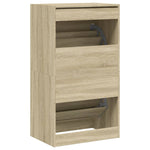 Shoe Cabinet with 2 Flip - Drawers Sonoma Oak 60x42x108 cm - Bargainia.com - 