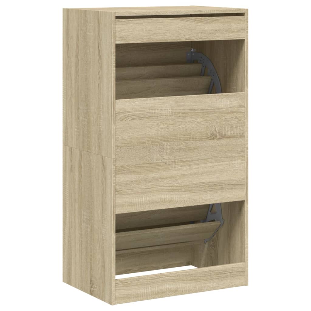 Shoe Cabinet with 2 Flip - Drawers Sonoma Oak 60x42x108 cm - Bargainia.com - 