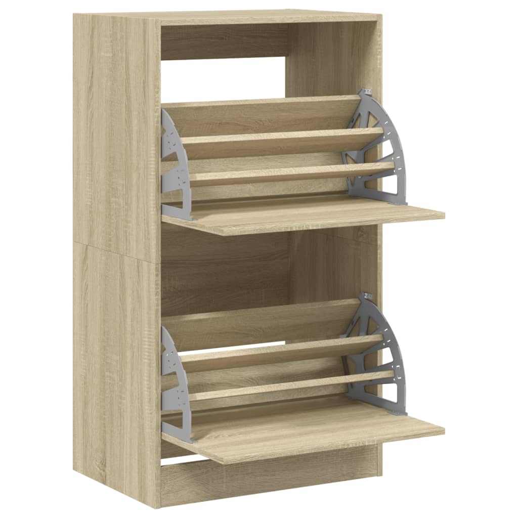 Shoe Cabinet with 2 Flip - Drawers Sonoma Oak 60x42x108 cm - Bargainia.com - 