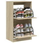 Shoe Cabinet with 2 Flip - Drawers Sonoma Oak 60x42x108 cm - Bargainia.com - 