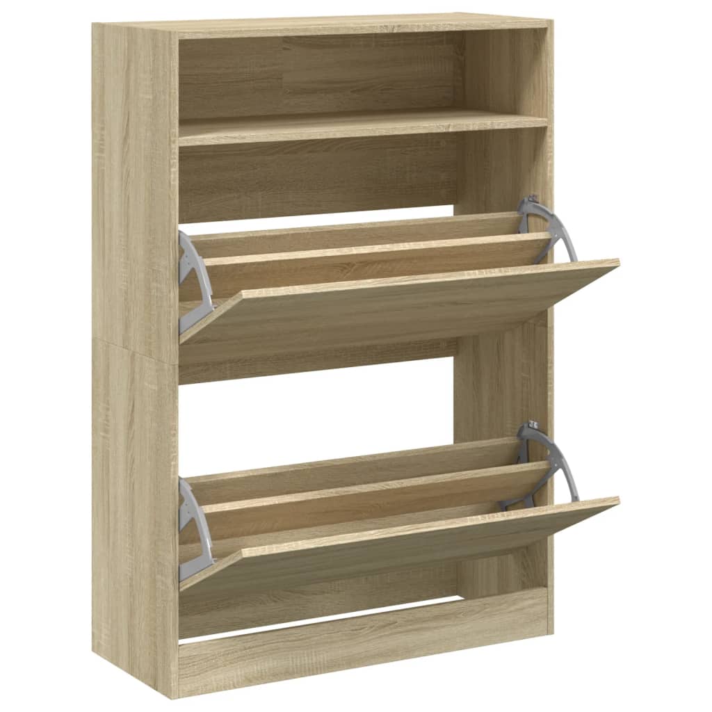 Shoe Cabinet with 2 Flip - Drawers Sonoma Oak 80x34x116 cm - Bargainia.com - 