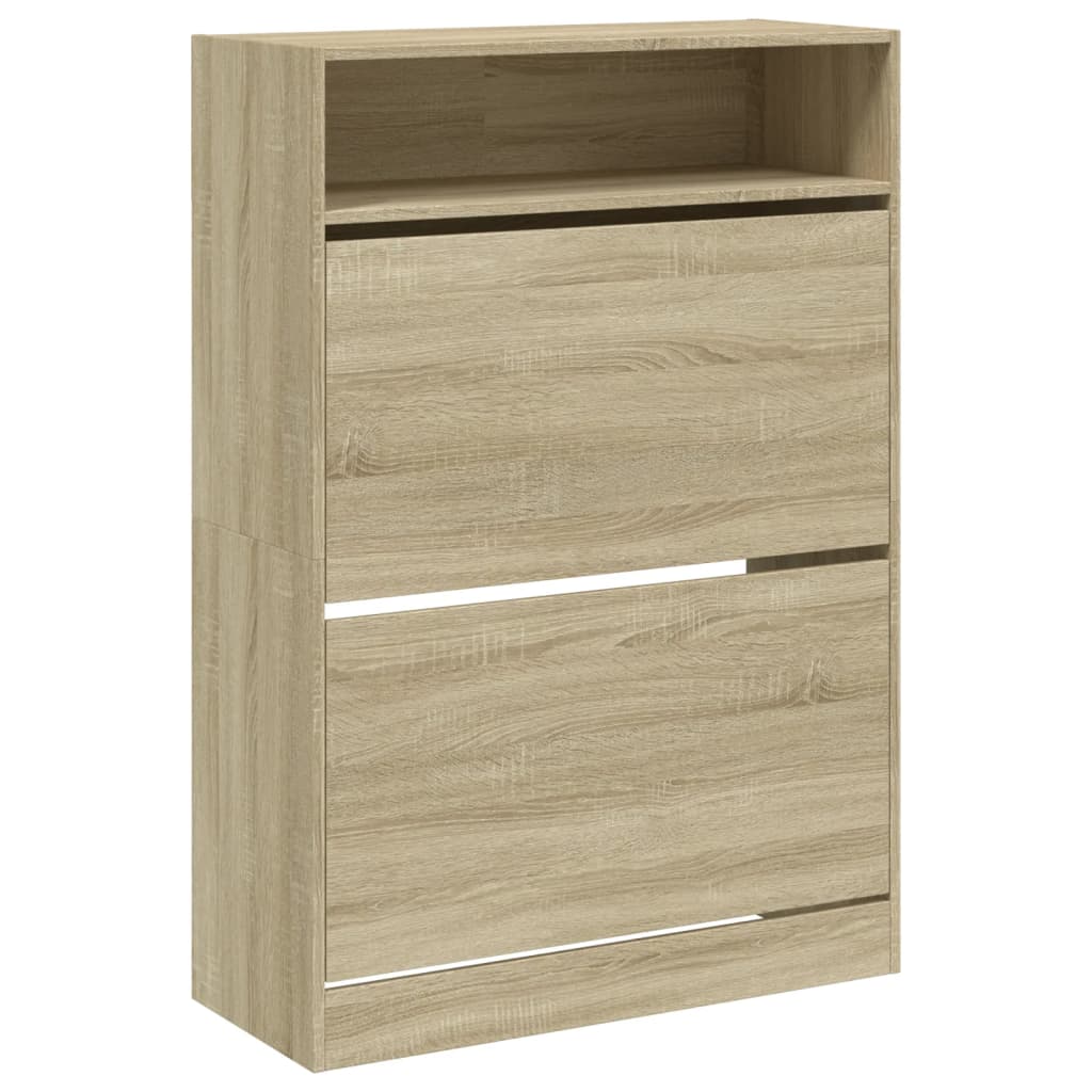 Shoe Cabinet with 2 Flip - Drawers Sonoma Oak 80x34x116 cm - Bargainia.com - 