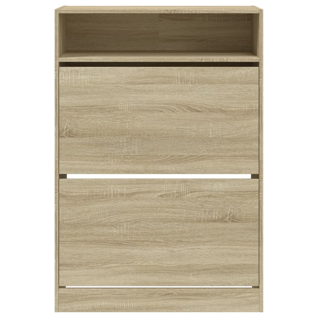 Shoe Cabinet with 2 Flip - Drawers Sonoma Oak 80x34x116 cm - Bargainia.com - 