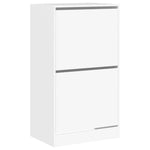Shoe Cabinet with 2 Flip - Drawers White 60x42x108 cm - Bargainia.com - 