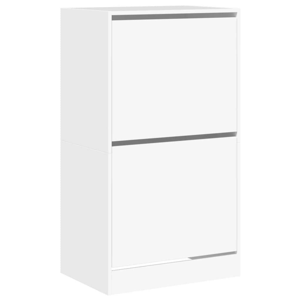 Shoe Cabinet with 2 Flip - Drawers White 60x42x108 cm - Bargainia.com - 