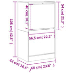 Shoe Cabinet with 2 Flip - Drawers White 60x42x108 cm - Bargainia.com - 