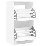 Shoe Cabinet with 2 Flip - Drawers White 60x42x108 cm - Bargainia.com - 