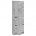 Shoe Cabinet with 4 Flip - Drawers Concrete Grey 60x34x187.5 cm - Bargainia.com - 