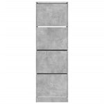 Shoe Cabinet with 4 Flip - Drawers Concrete Grey 60x34x187.5 cm - Bargainia.com - 
