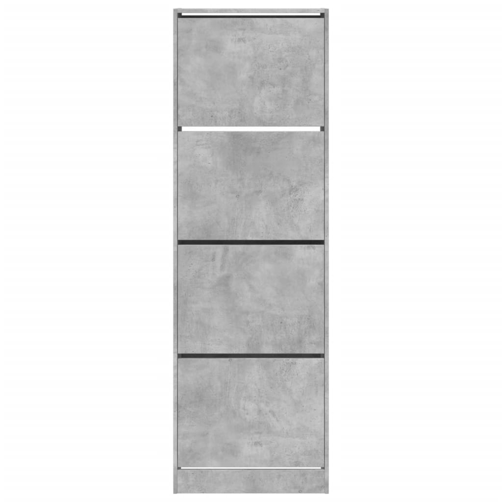 Shoe Cabinet with 4 Flip - Drawers Concrete Grey 60x34x187.5 cm - Bargainia.com - 