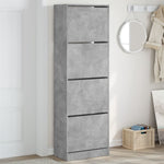 Shoe Cabinet with 4 Flip - Drawers Concrete Grey 60x34x187.5 cm - Bargainia.com - 
