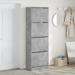Shoe Cabinet with 4 Flip - Drawers Concrete Grey 60x34x187.5 cm - Bargainia.com - 