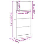 Shoe Cabinet with 4 Flip - Drawers White 80x21x163.5 cm - Bargainia.com - 