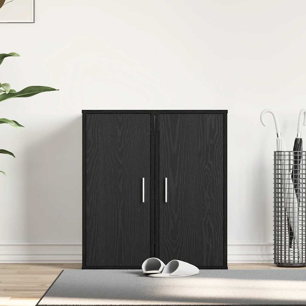Shoe Cabinets 2 pcs Black Oak 32x35x70 cm Engineered Wood - Bargainia.com - 