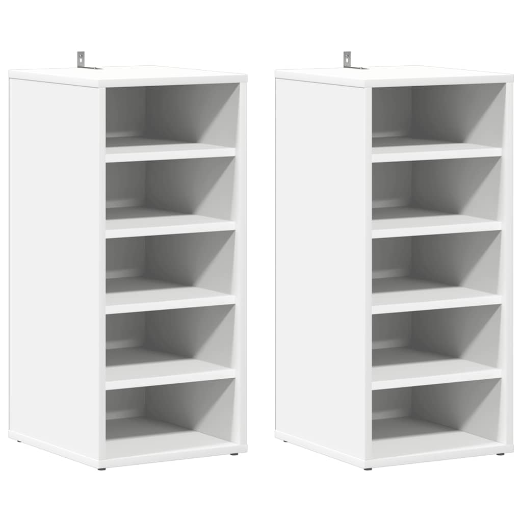 Shoe Cabinets 2 pcs White 31.5x35x70 cm Engineered Wood - Bargainia.com - 