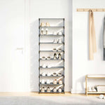 Shoe Rack 10 - Tier Grey 54x28x158 cm Non - woven Fabric - Bargainia.com - 