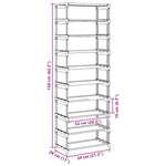 Shoe Rack 10 - Tier Grey 54x28x158 cm Non - woven Fabric - Bargainia.com - 