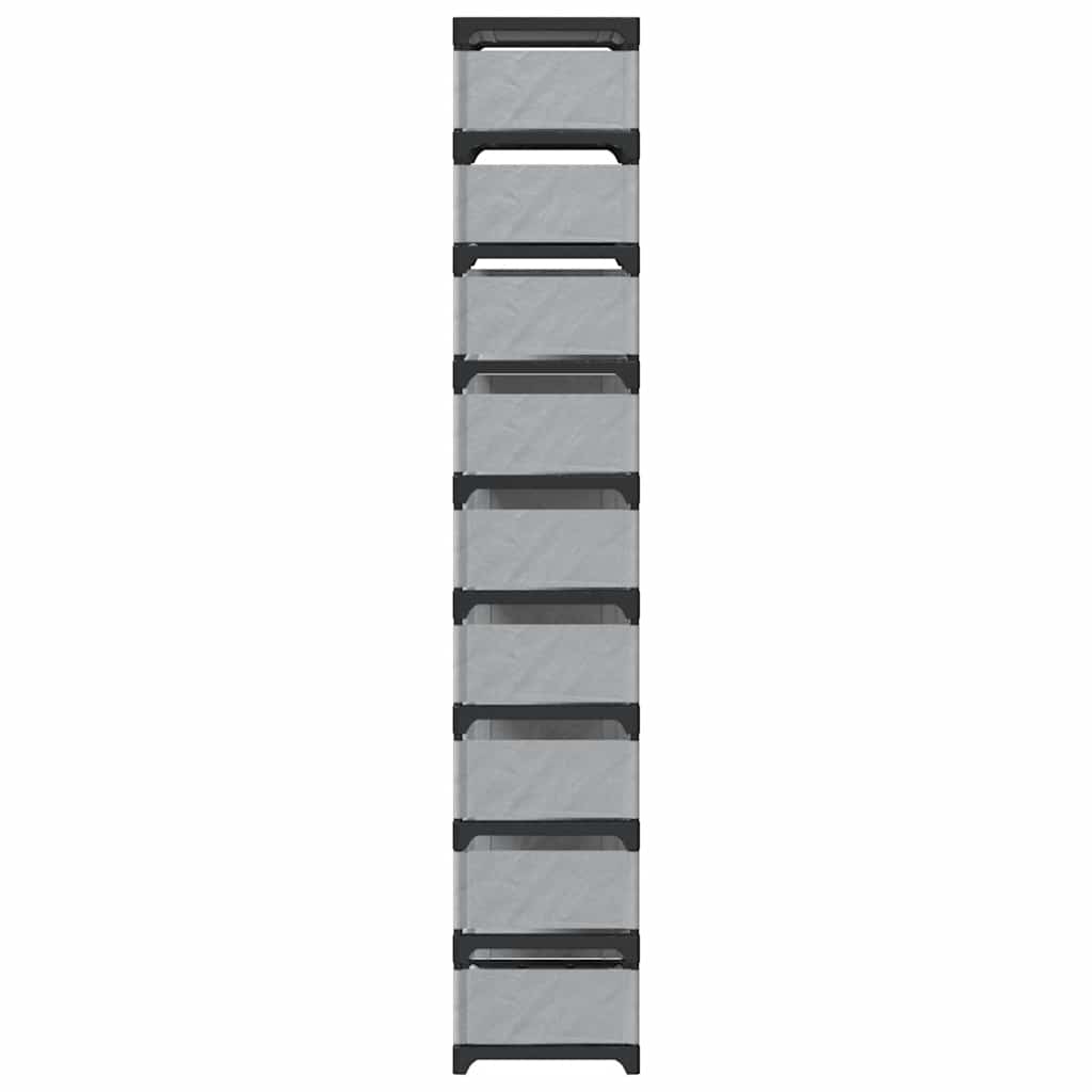Shoe Rack 10 - Tier Grey 54x28x158 cm Non - woven Fabric - Bargainia.com - 