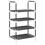 Shoe Rack 4 - Tier Black 44x28x77 cm Non - woven Fabric - Bargainia.com - 