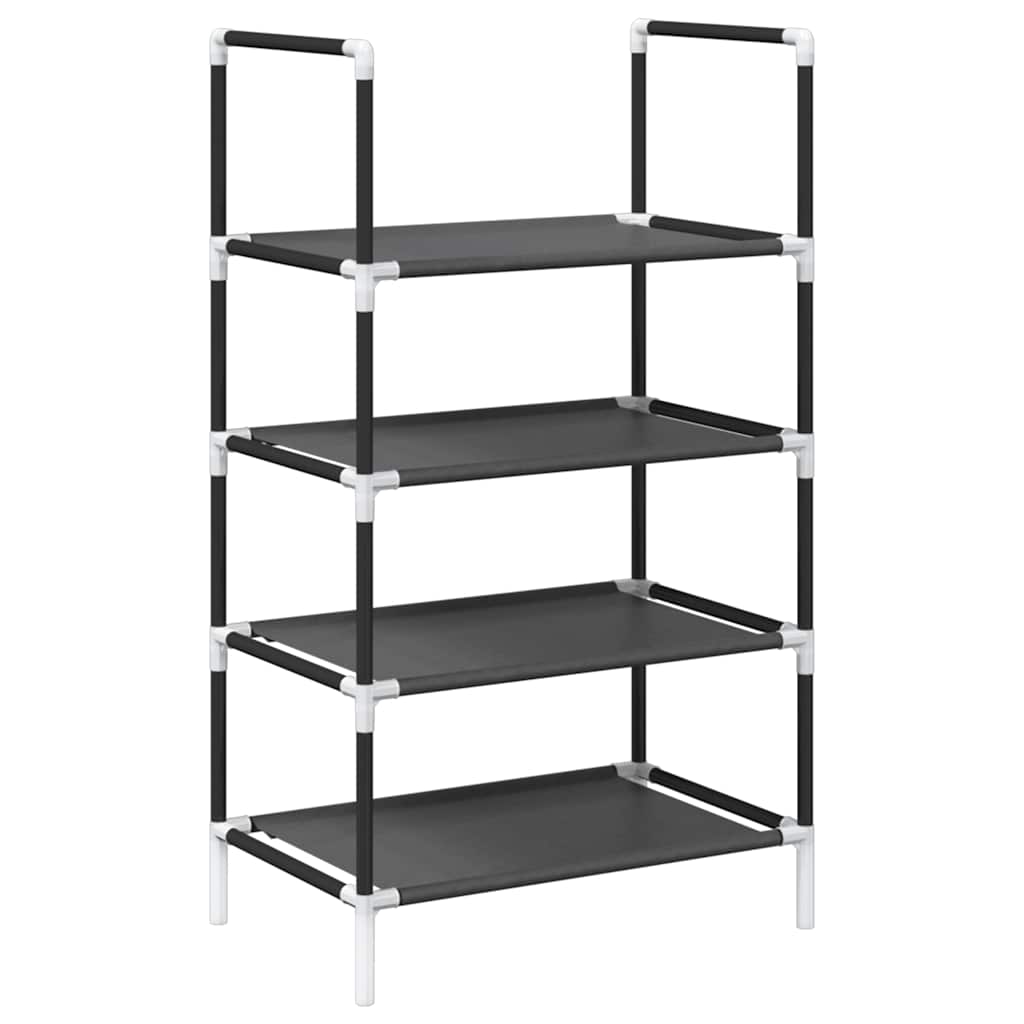 Shoe Rack 4 - Tier Black 44x28x77 cm Non - woven Fabric - Bargainia.com - 