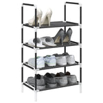 Shoe Rack 4 - Tier Black 44x28x77 cm Non - woven Fabric - Bargainia.com - 