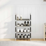 Shoe Rack 4 - Tier Black 44x28x77 cm Non - woven Fabric - Bargainia.com - 