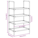Shoe Rack 4 - Tier Black 44x28x77 cm Non - woven Fabric - Bargainia.com - 