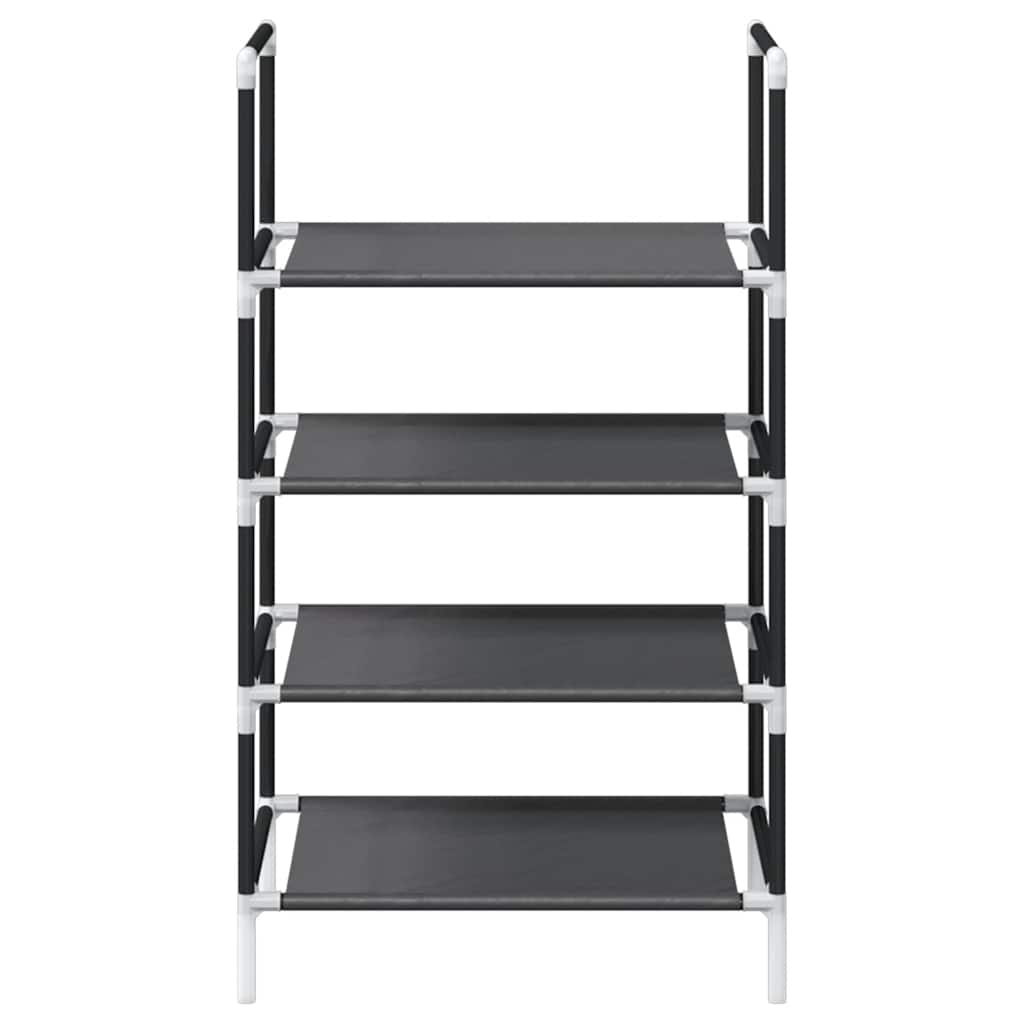 Shoe Rack 4 - Tier Black 44x28x77 cm Non - woven Fabric - Bargainia.com - 
