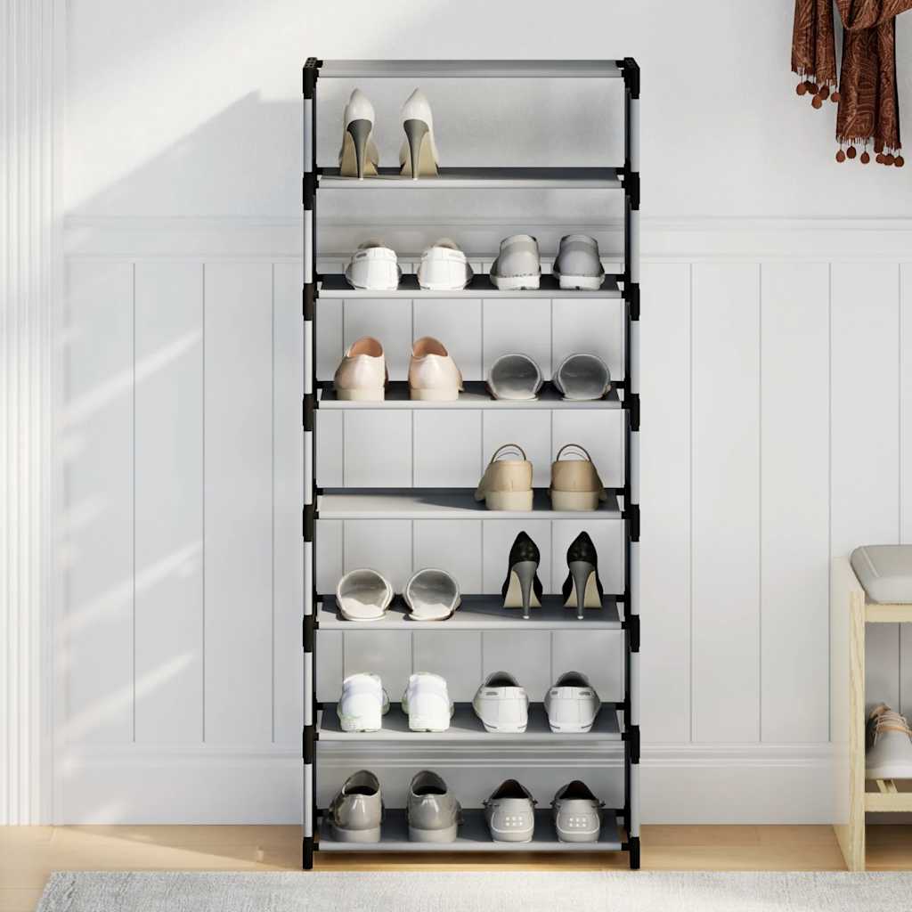 Shoe Rack 8 - Tier Grey 54x28x124 cm Non - woven Fabric - Bargainia.com - 