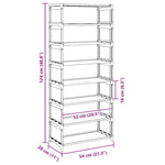 Shoe Rack 8 - Tier Grey 54x28x124 cm Non - woven Fabric - Bargainia.com - 